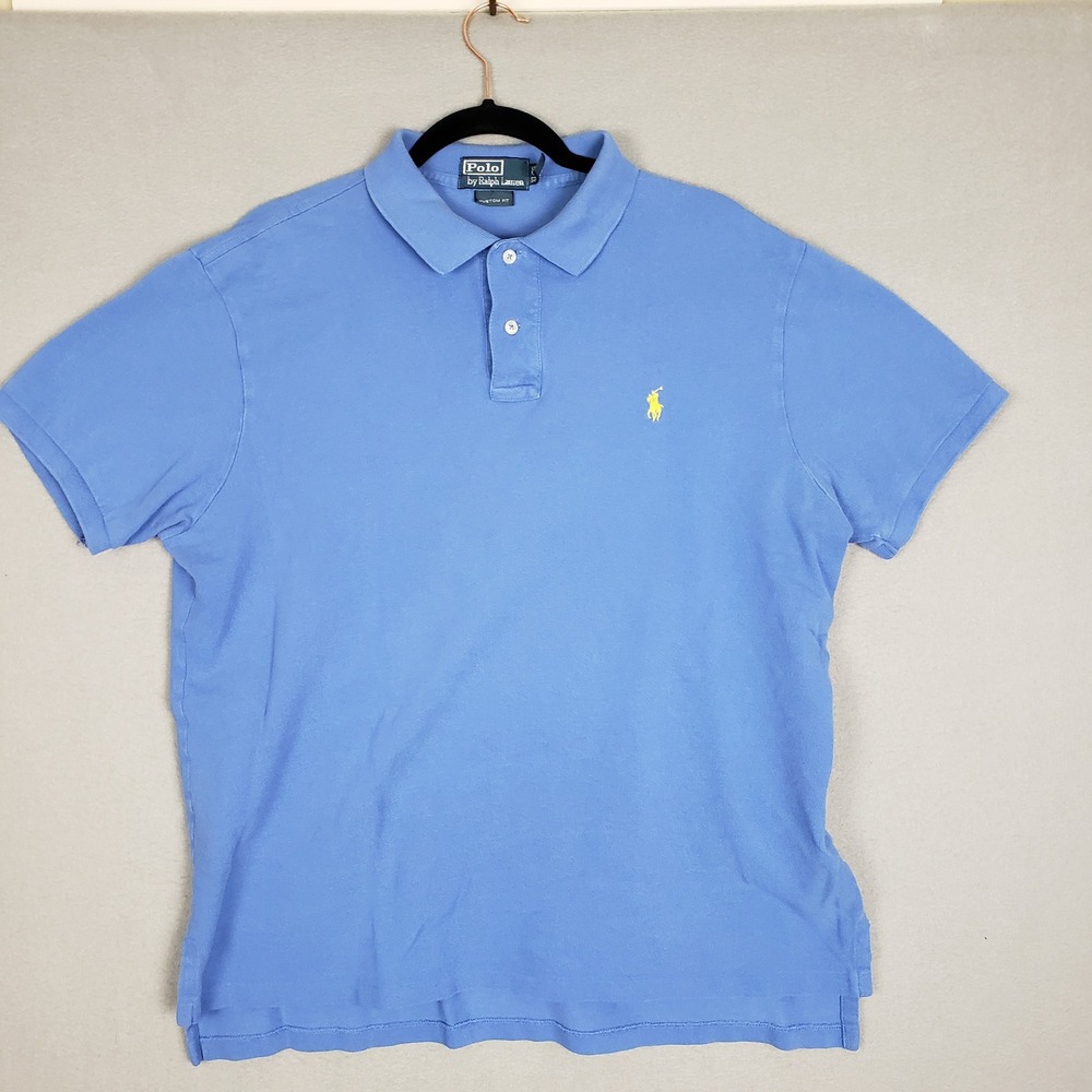 Polo Ralph Lauren Size‎ XL Pony Logo Polo Shirt Periwinkle Pastel Preppy Classic